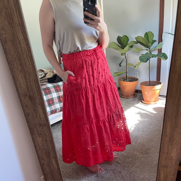 A New Day red eyelet skirt - Picture 5 of 8